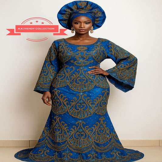 Heavily Beaded Designer Crystal Work George Wrapper