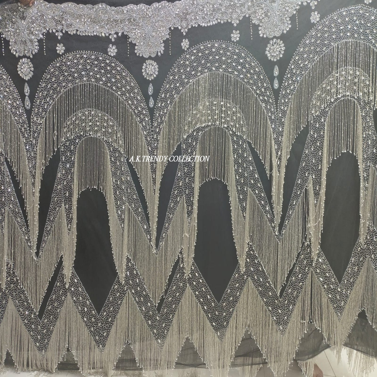 High Quality Designer Rhinestone Lace Fabric