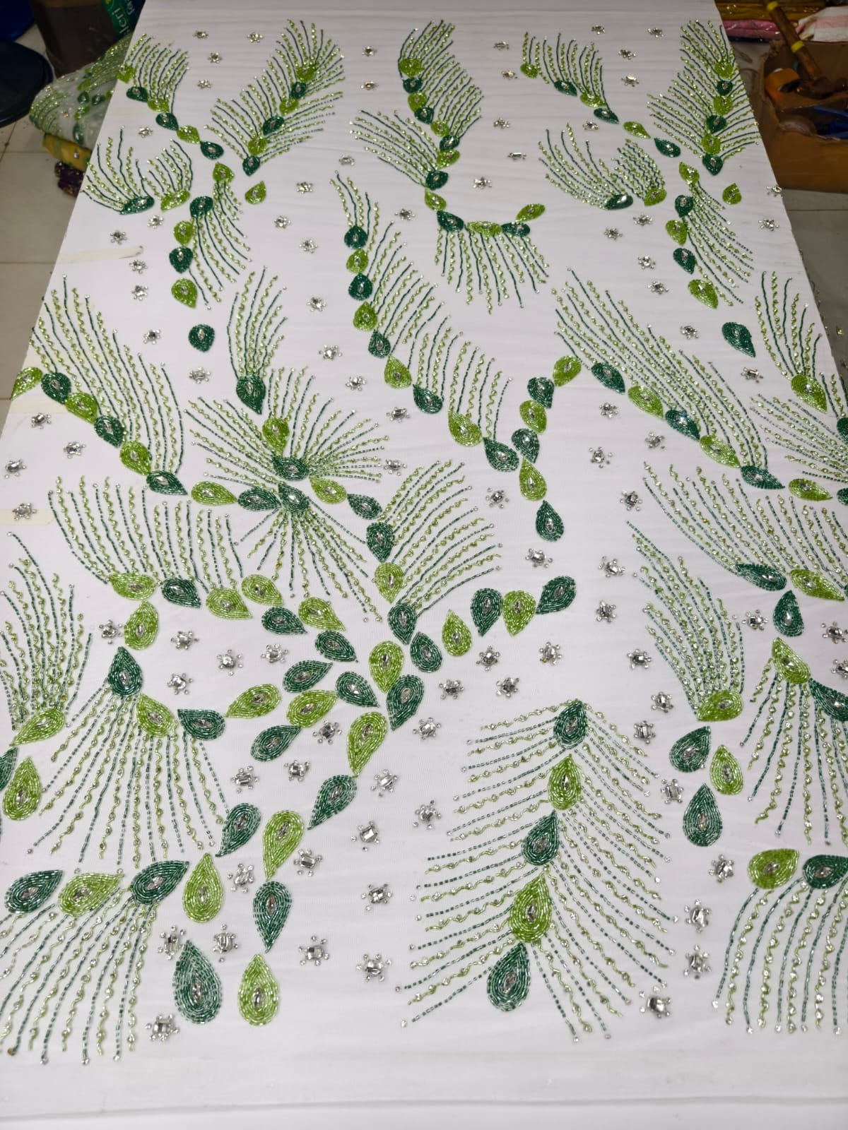 Heavily Designer Net Lace Fabric