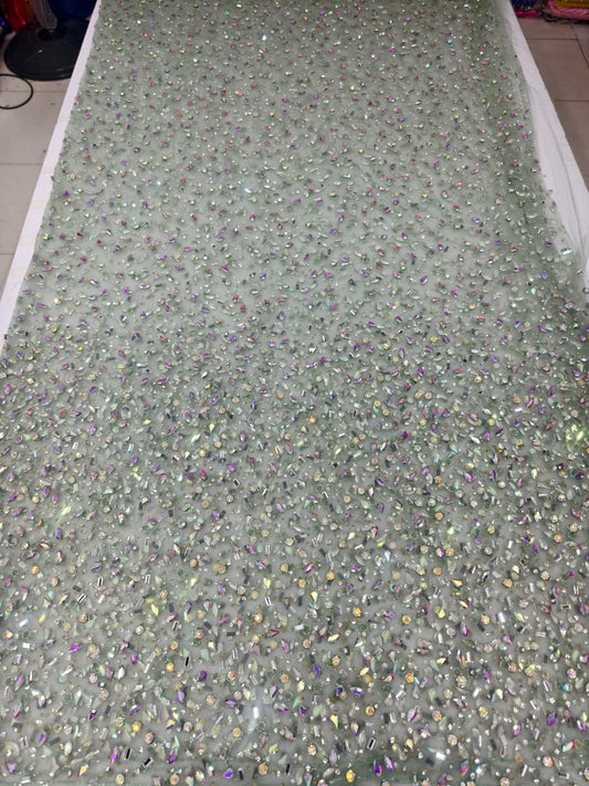 Heavily Designer Net Lace Fabric