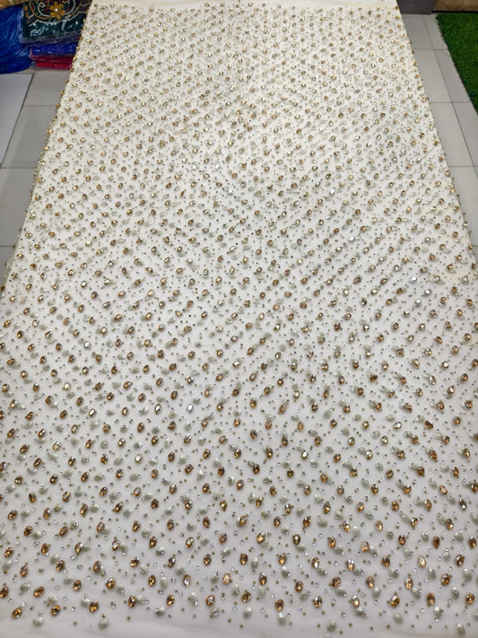 Heavily Designer Net Lace Fabric