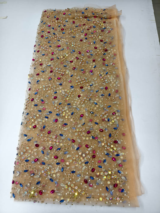 Heavily Designer Net Lace Fabric