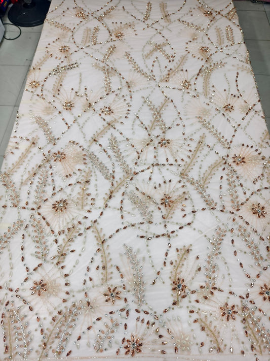 Heavily Designer Net Lace Fabric