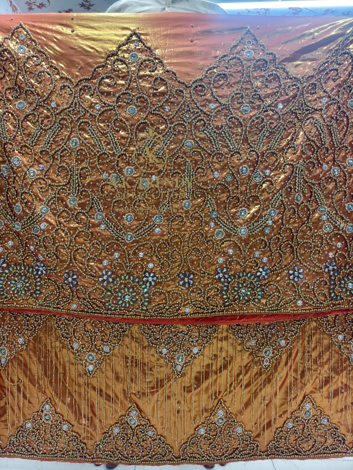 Heavily Beaded With Stone Work George Wrapper Set