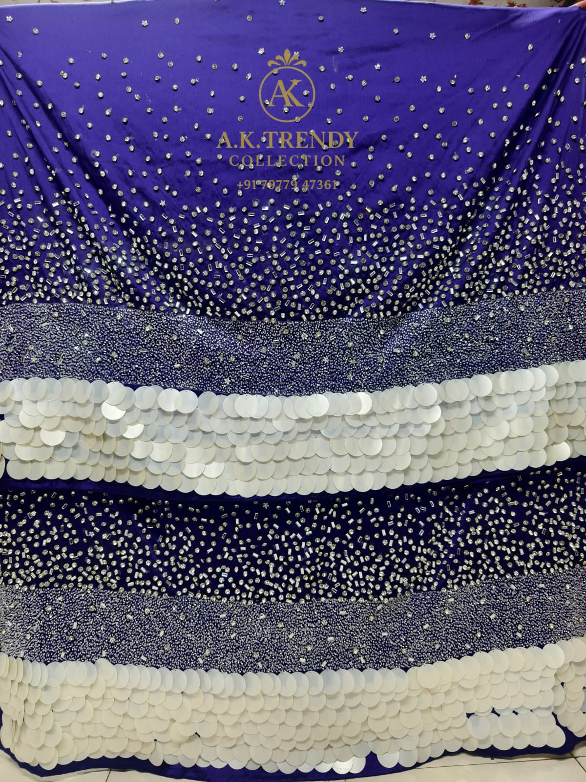 Heavily Beaded With Stone Work George Wrapper Set