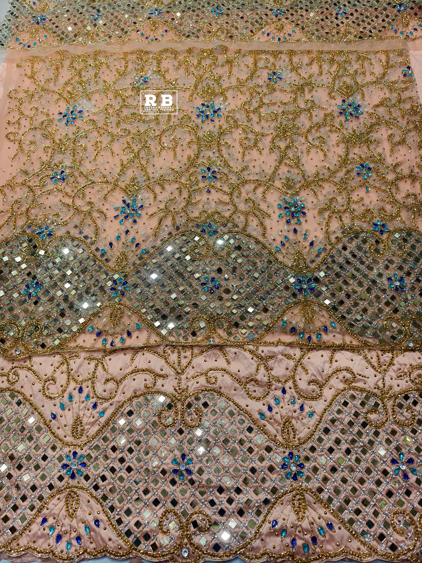 Heavily Beaded Designer George Wrapper Set