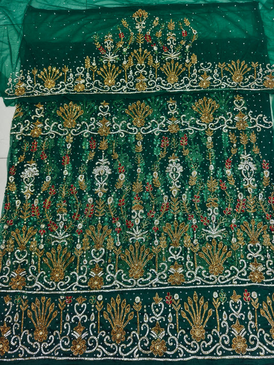 Heavily Beaded Designer George Wrapper Set