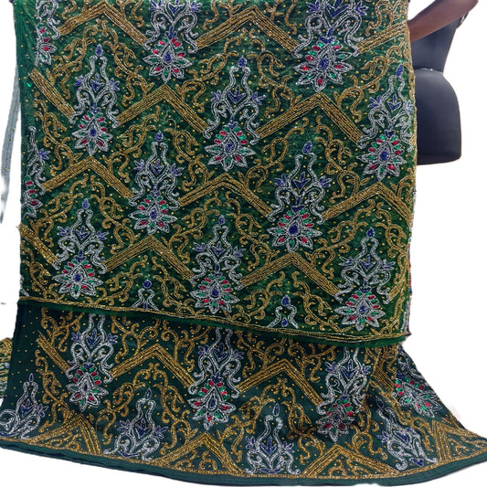 Heavily Beaded Designer George Wrapper Set