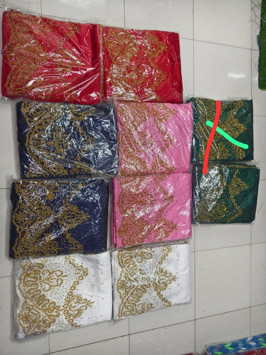 Heavily Beaded Designer George Fabric