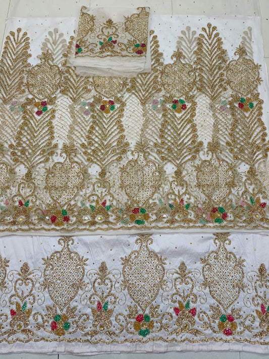 Crystal Work Luxury George Wrapper Fabric