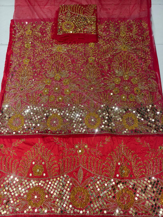 Heavily Beaded George Wrapper Fabric