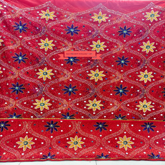 Heavily Beaded George Wrapper Fabric