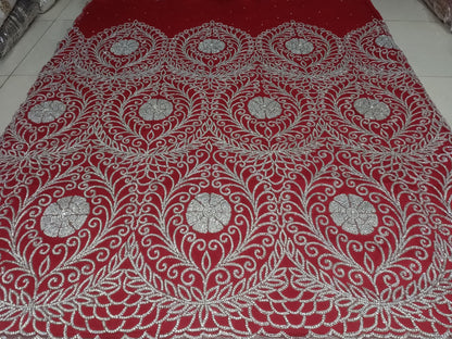 High Quality Designer Rhinestone Lace Fabric