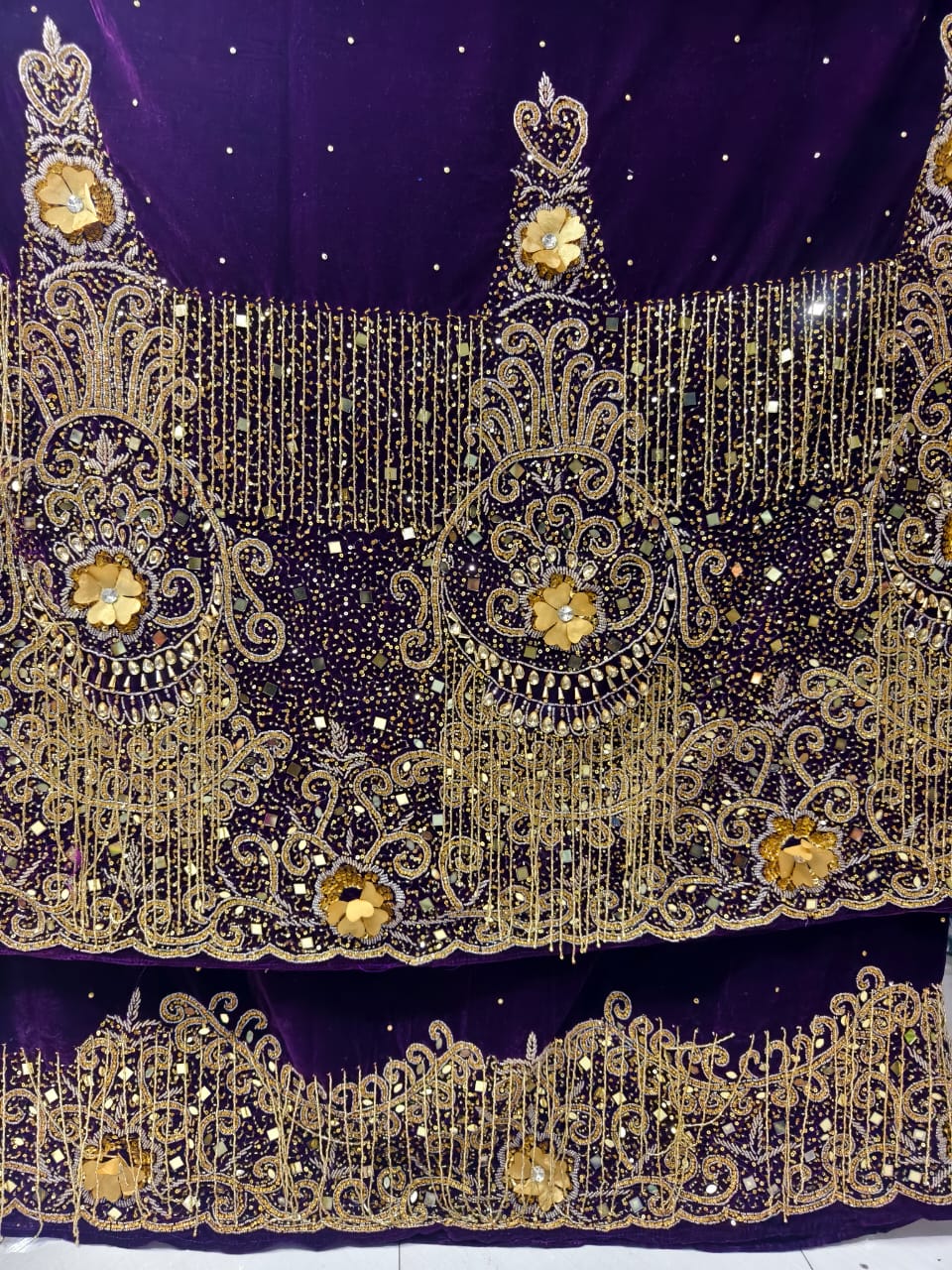 Heavily Beaded Designer George Wrapper Set