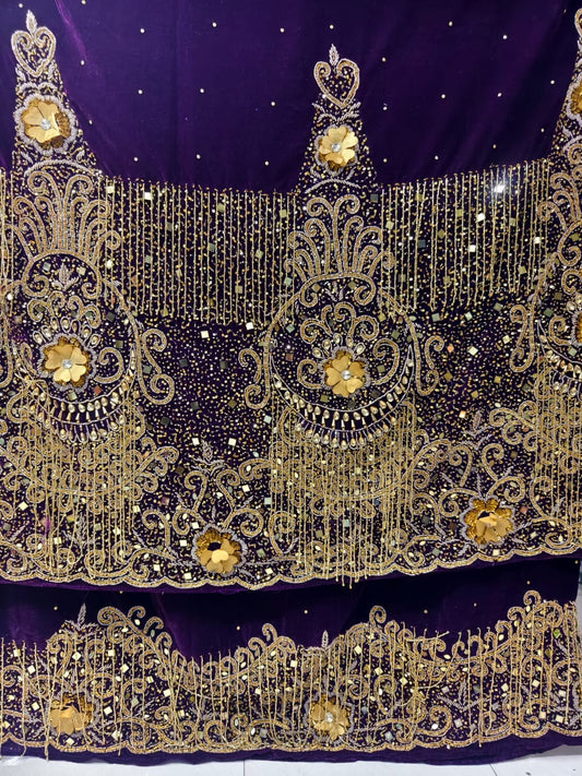 Heavily Beaded Designer George Wrapper Set