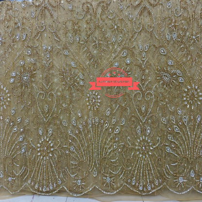 High Quality Designer Rhinestone Lace Fabric