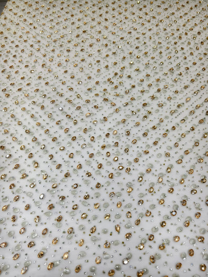 Heavily Designer Net Lace Fabric
