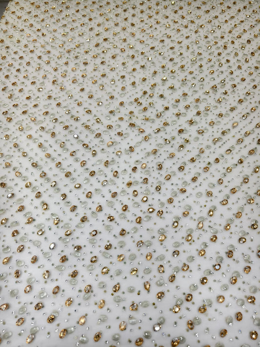 Heavily Designer Net Lace Fabric