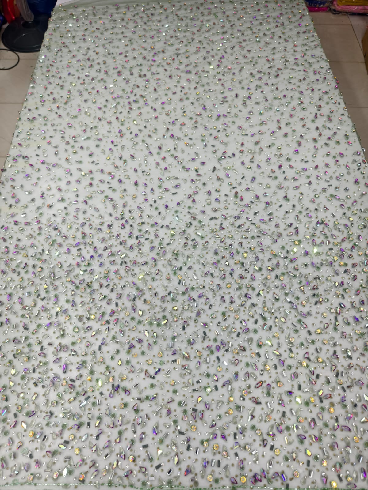 Heavily Designer Net Lace Fabric