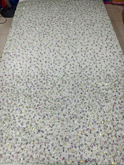 Heavily Designer Net Lace Fabric