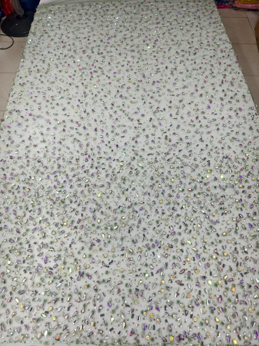 Heavily Designer Net Lace Fabric