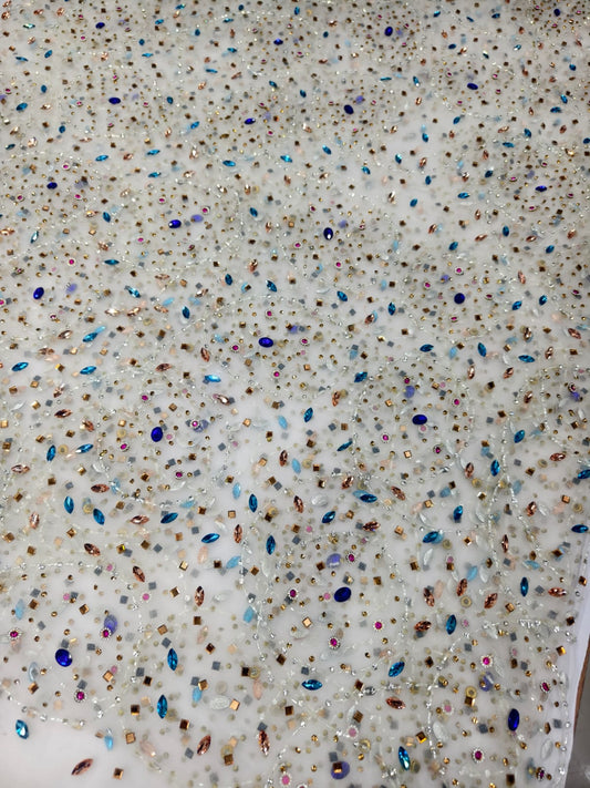Heavily Designer Net Lace Fabric