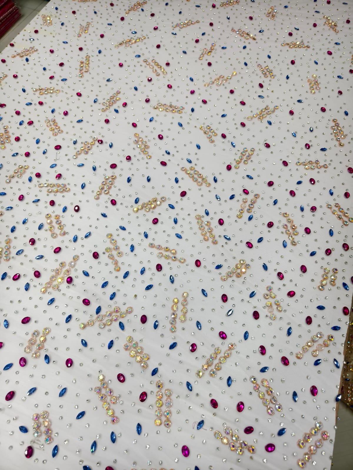 Heavily Designer Net Lace Fabric