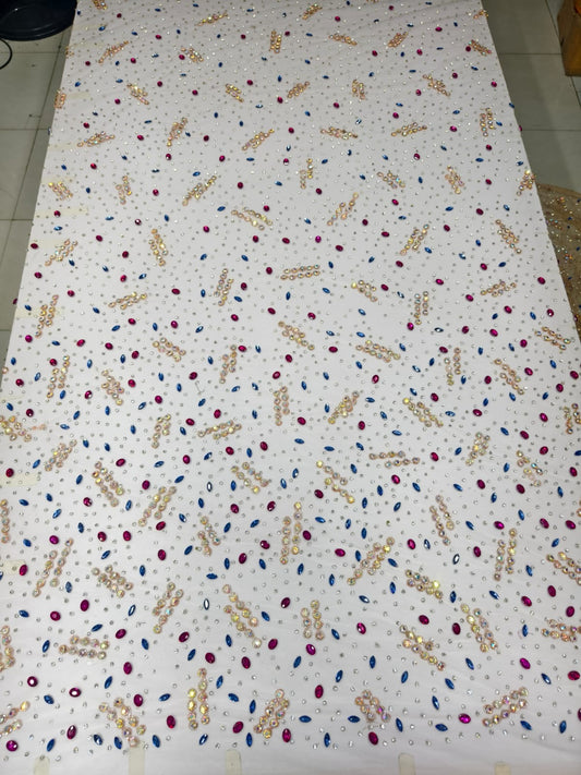 Heavily Designer Net Lace Fabric