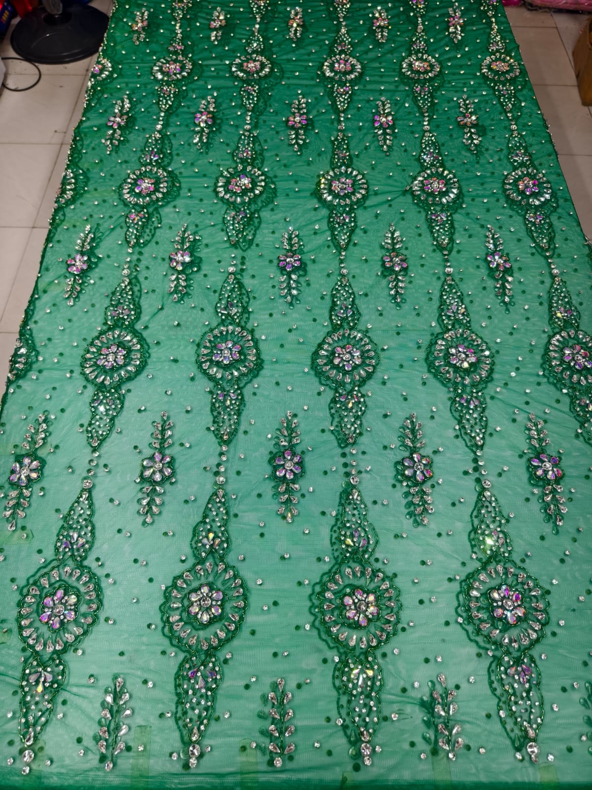 Heavily Designer Net Lace Fabric
