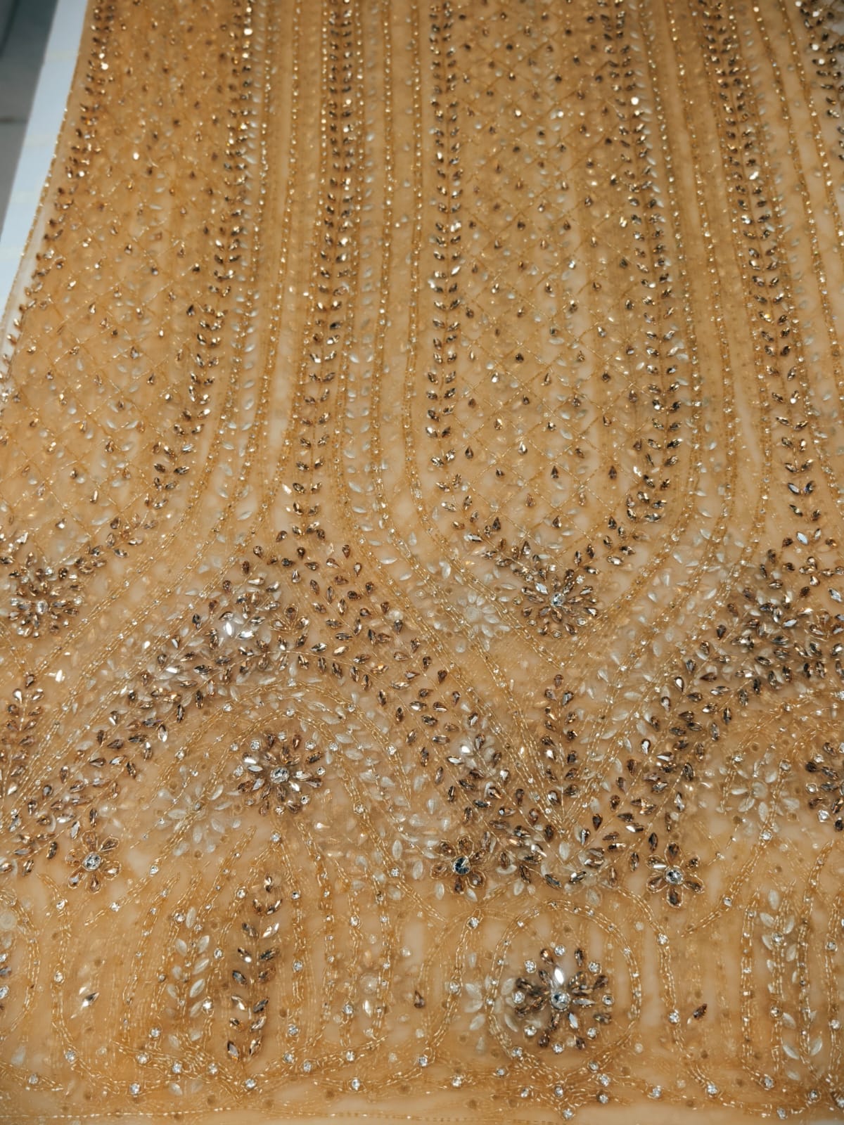 Heavily Designer Net Lace Fabric