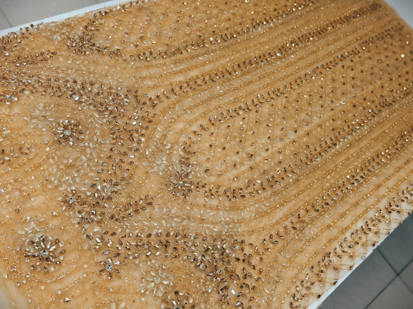 Heavily Designer Net Lace Fabric