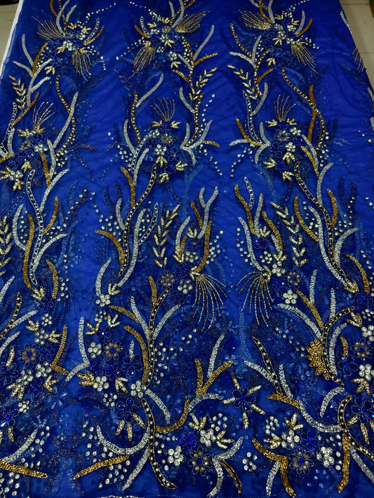 Heavily Designer Net Lace Fabric