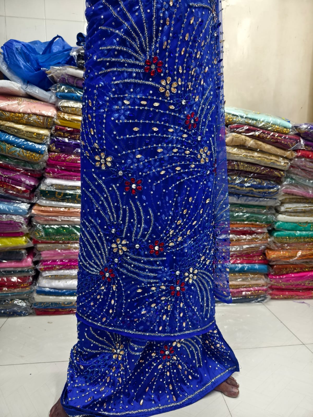 High Quality Designer George Wrapper Set Fabric