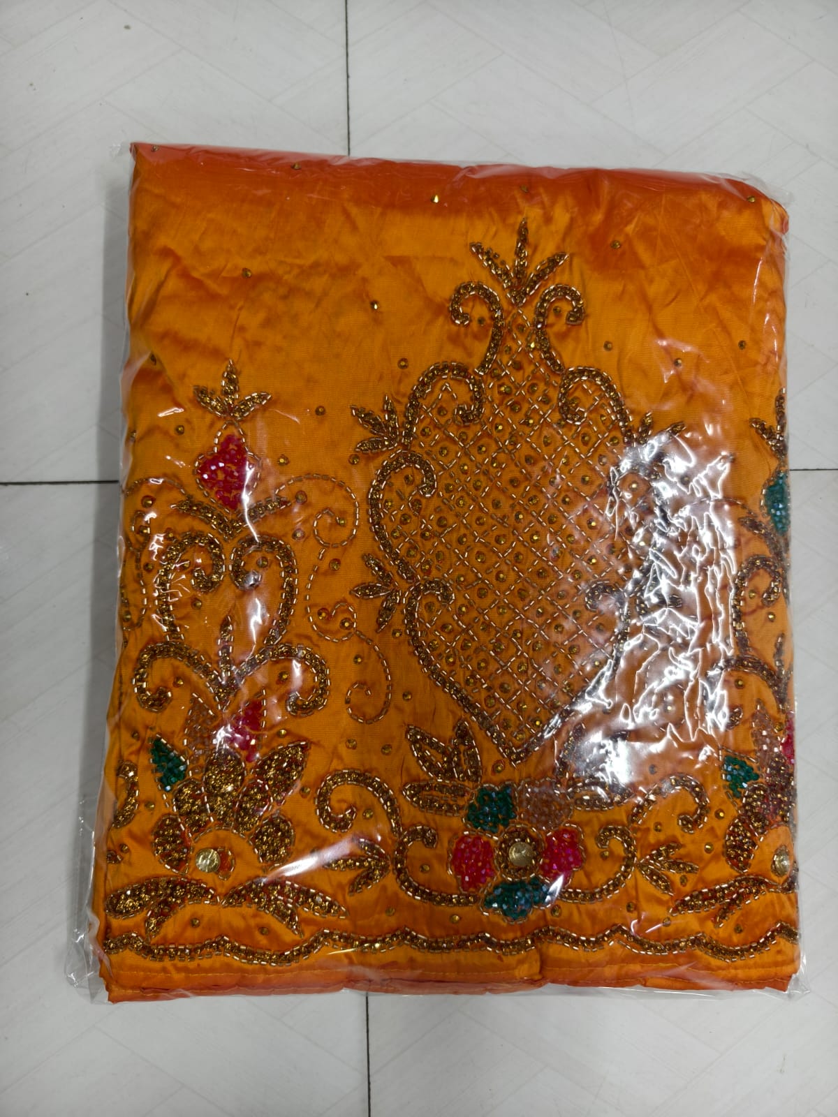 Crystal Work Luxury George Wrapper Fabric