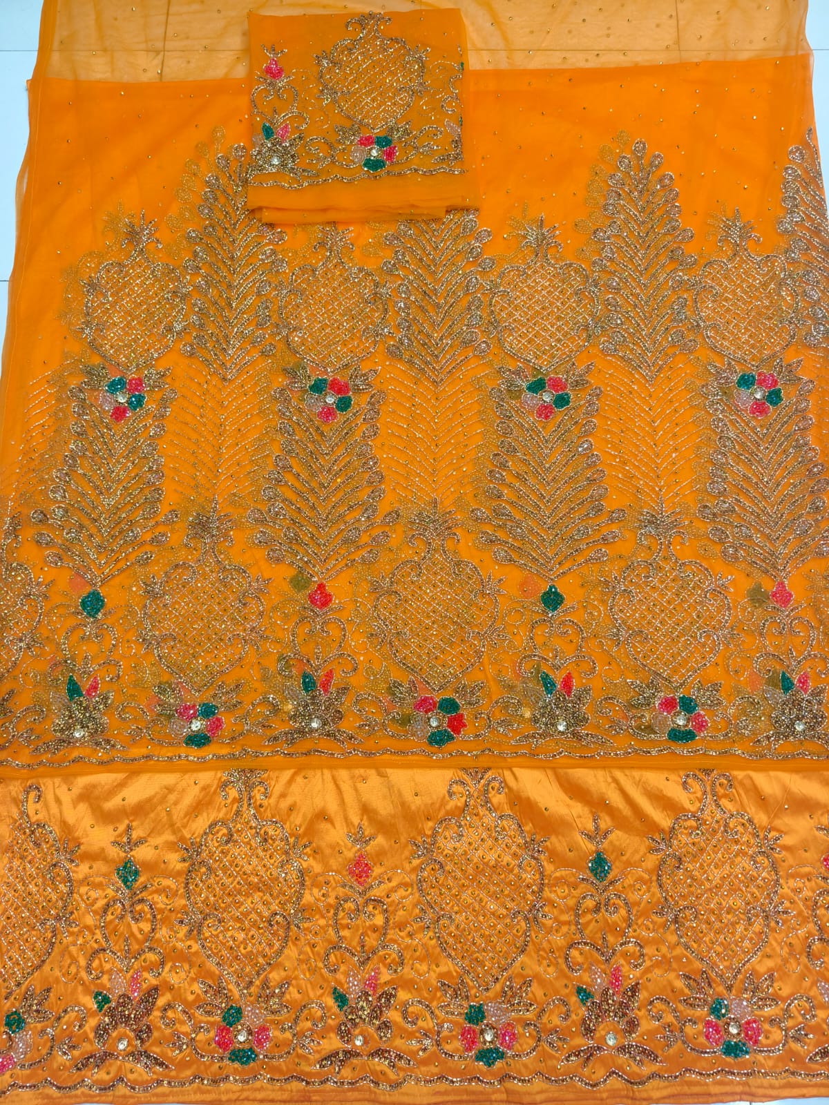 Crystal Work Luxury George Wrapper Fabric