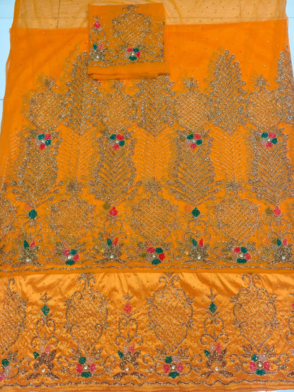 Crystal Work Luxury George Wrapper Fabric