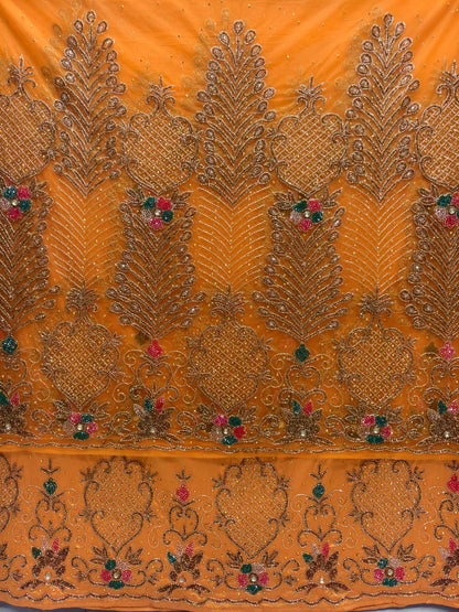 Crystal Work Luxury George Wrapper Fabric