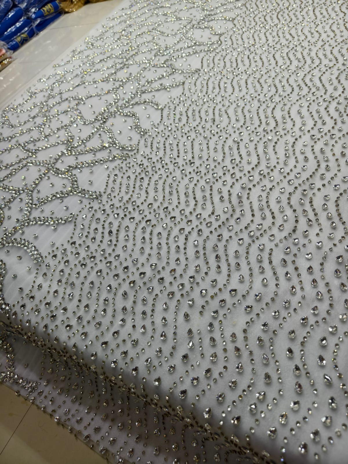 Rhinestone Lace Fabric