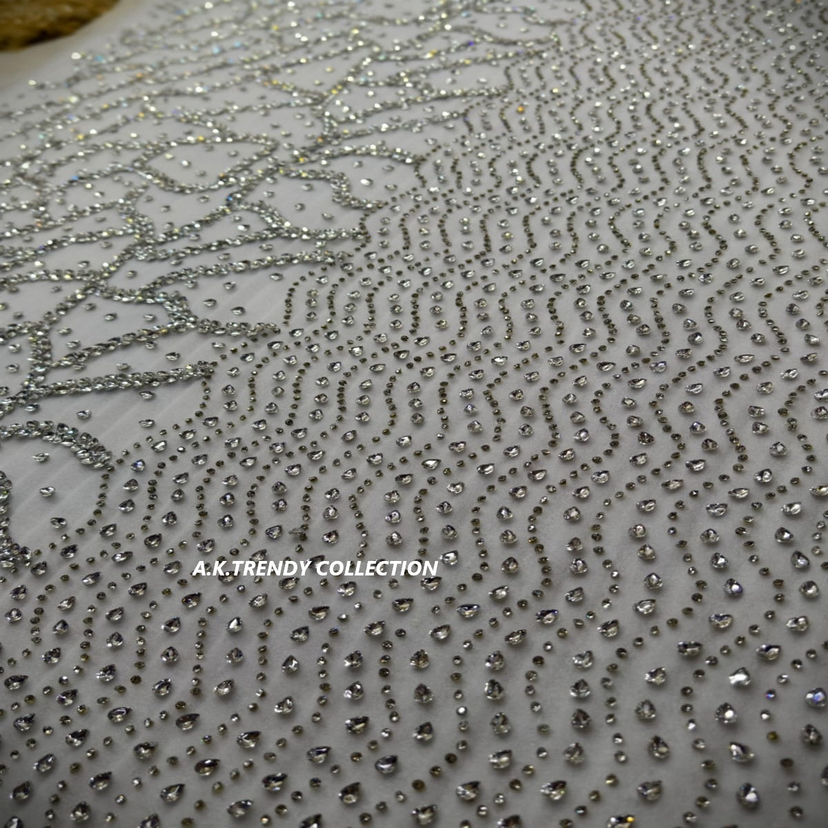 Rhinestone Lace Fabric