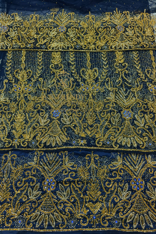 Heavily Beaded Designer George Wrapper Fabric