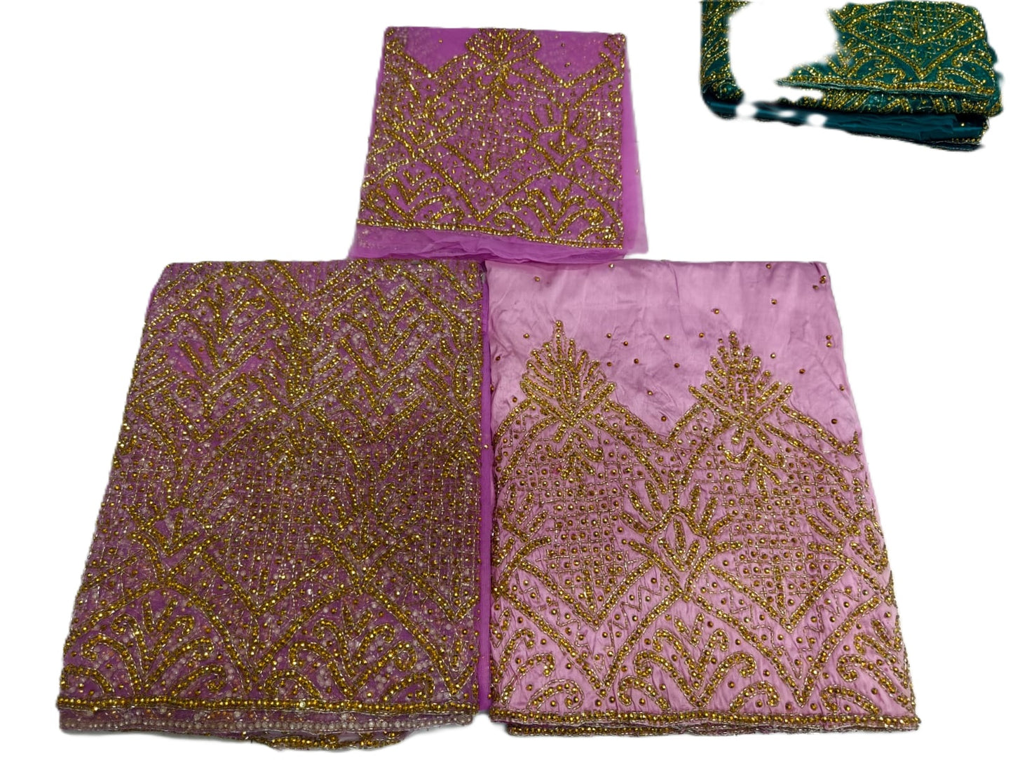 Heavily Beaded Designer George Wrapper set