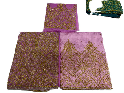 Heavily Beaded Designer George Wrapper set