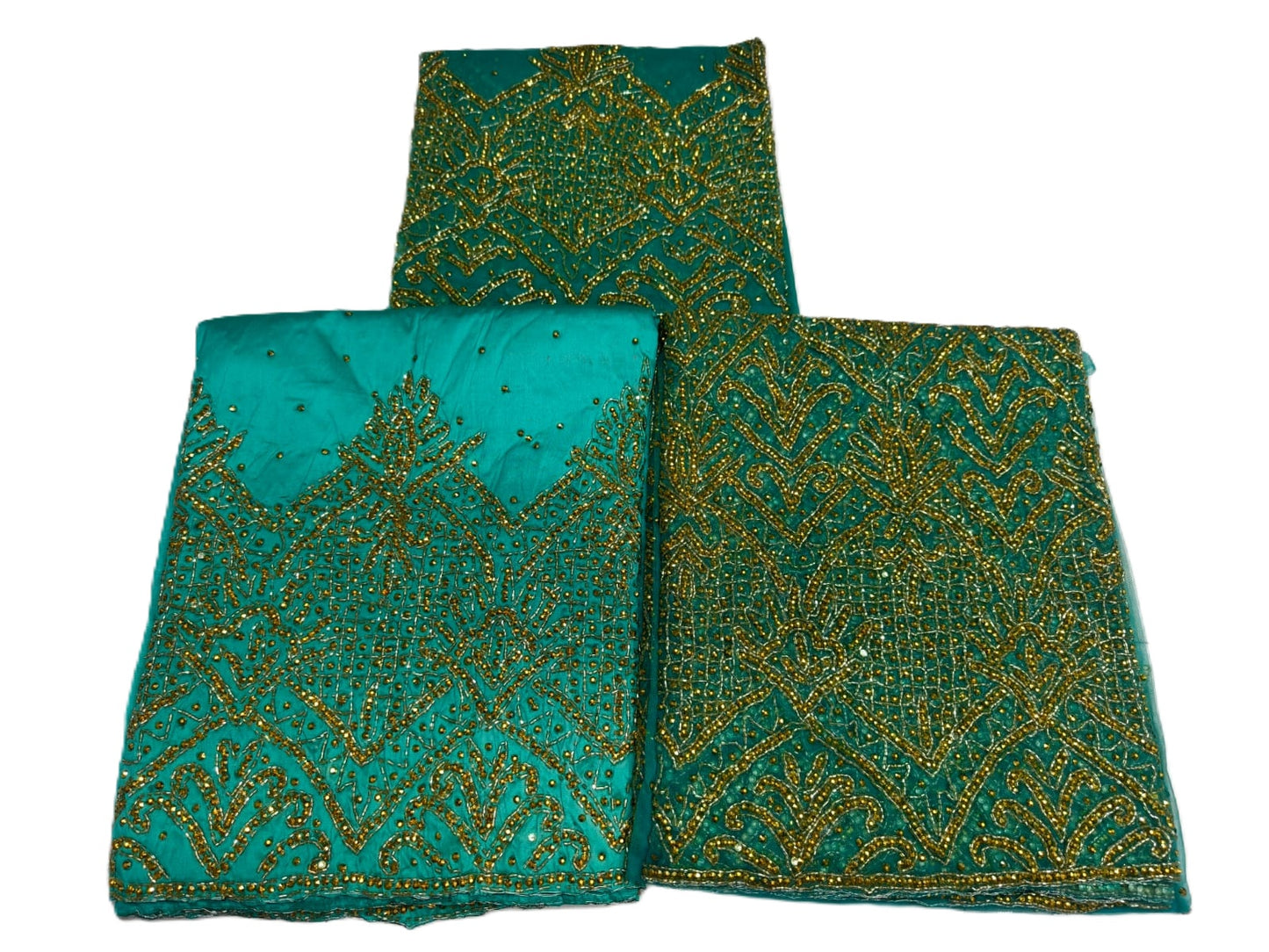 Heavily Beaded Designer George Wrapper set