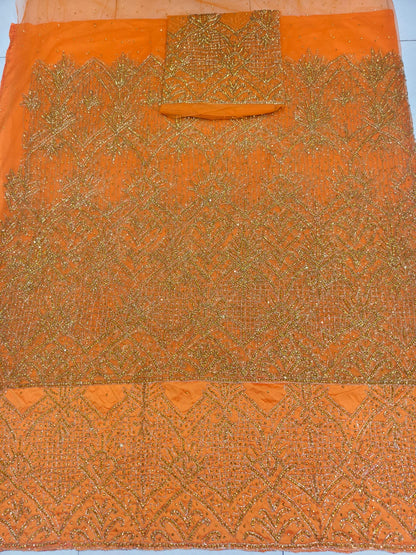 Heavily Beaded Designer George Wrapper set