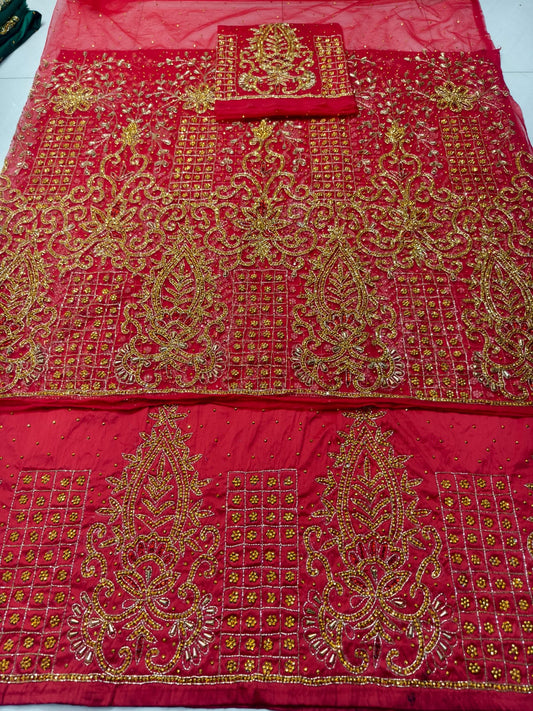 Heavily Beaded Designer George Wrapper Fabric