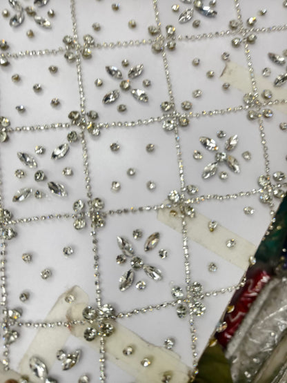 High Quality Designer Rhinestone Lace Fabric