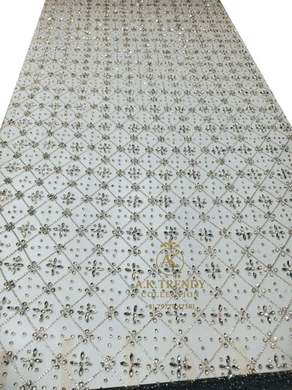 High Quality Designer Rhinestone Lace Fabric