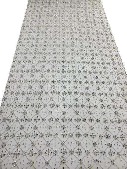 High Quality Designer Rhinestone Lace Fabric