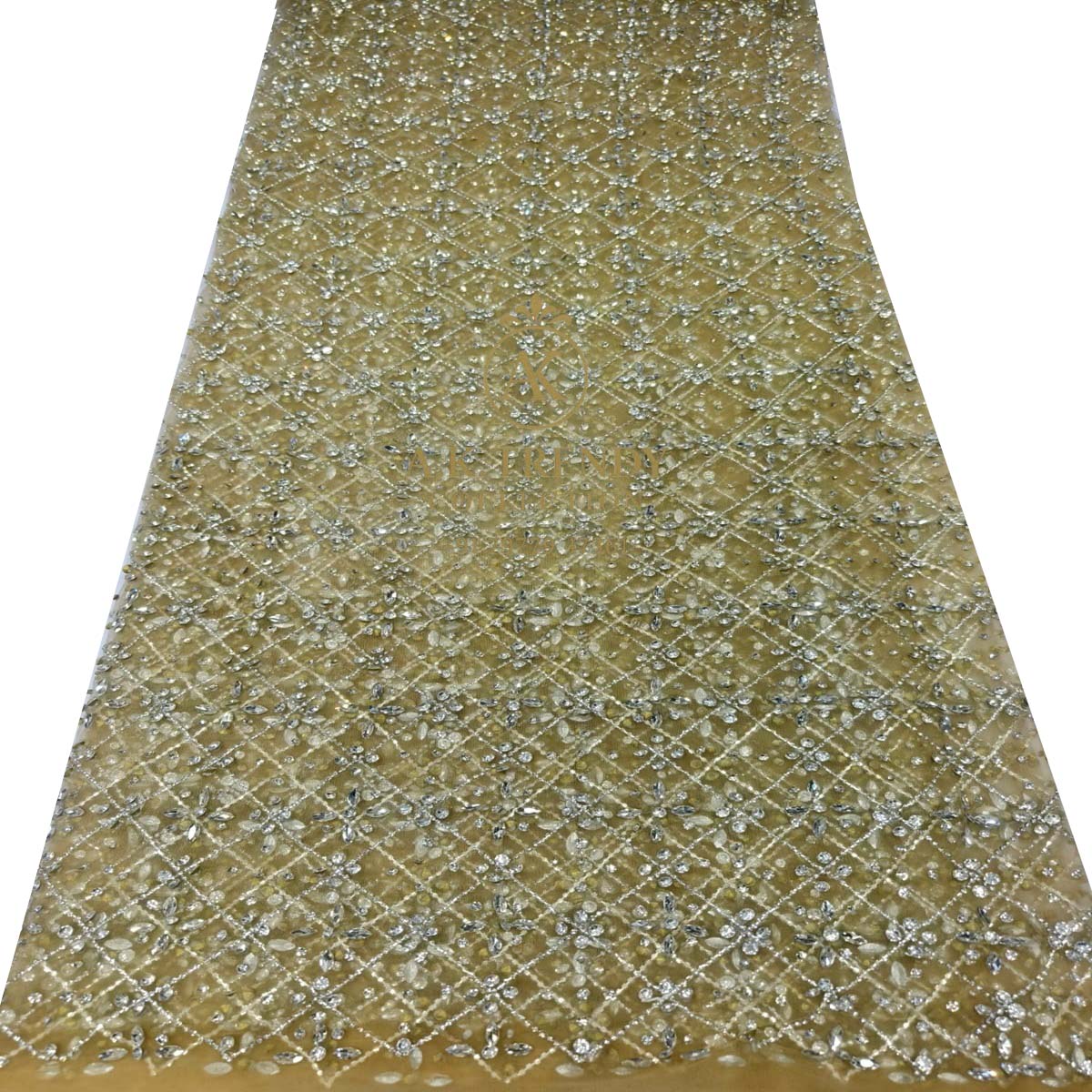 High Quality Designer Rhinestone Lace Fabric