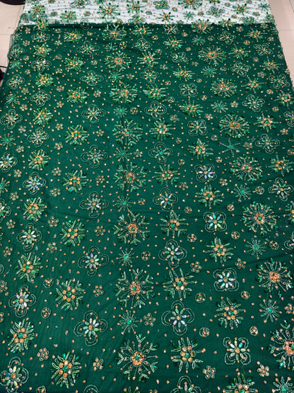 High Quality Designer Rhinestone Lace Fabric